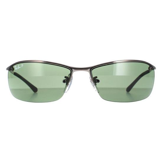 Ray-Ban Wrap Gunmetal Polarized Green Top Bar 3183 Sunglasses 1