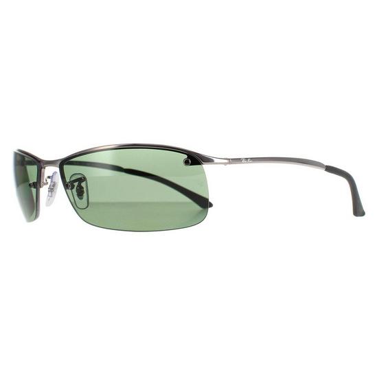 Ray-Ban Wrap Gunmetal Polarized Green Top Bar 3183 Sunglasses 2