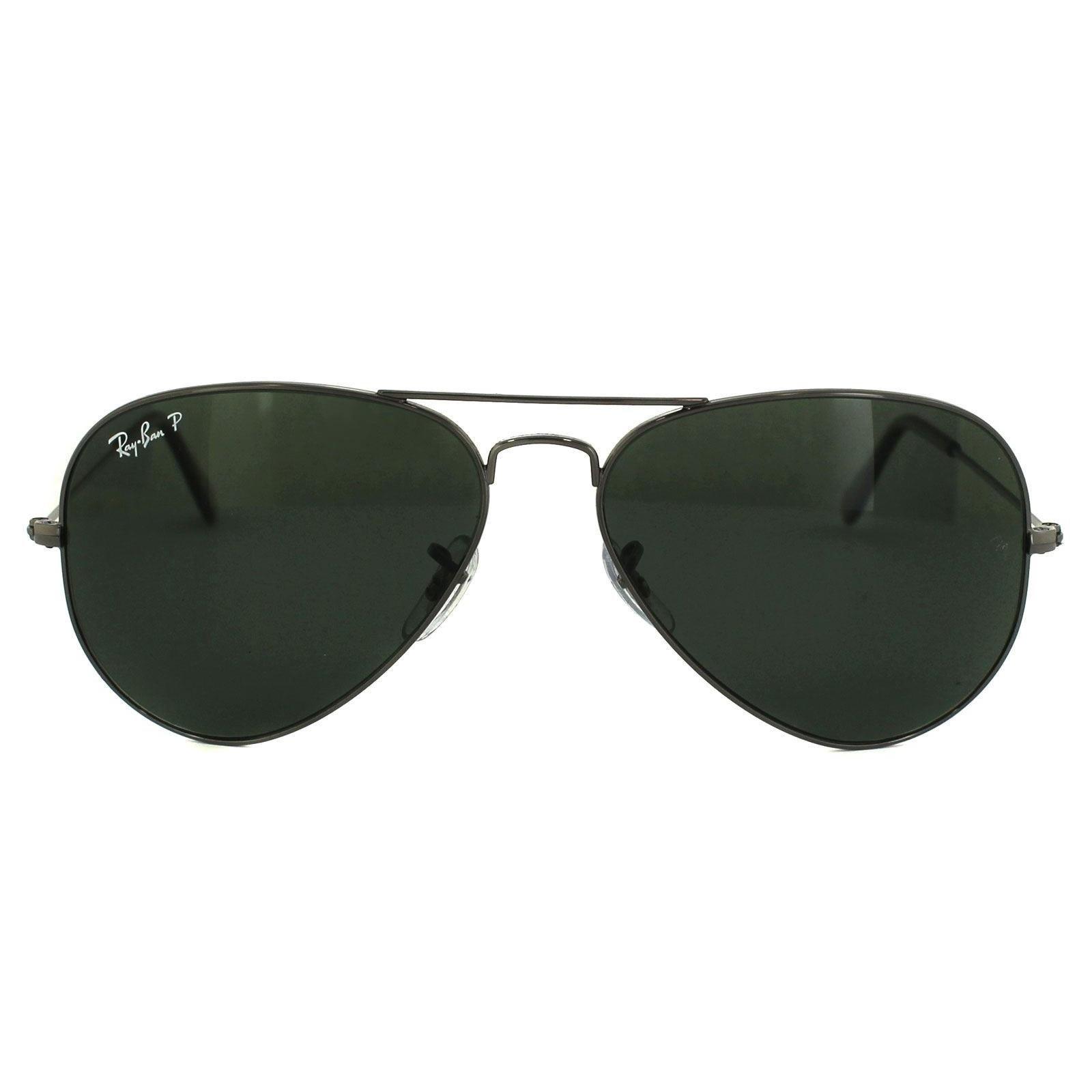 Aviator Gunmetal Green Polarized Aviator 3025 Sunglasses