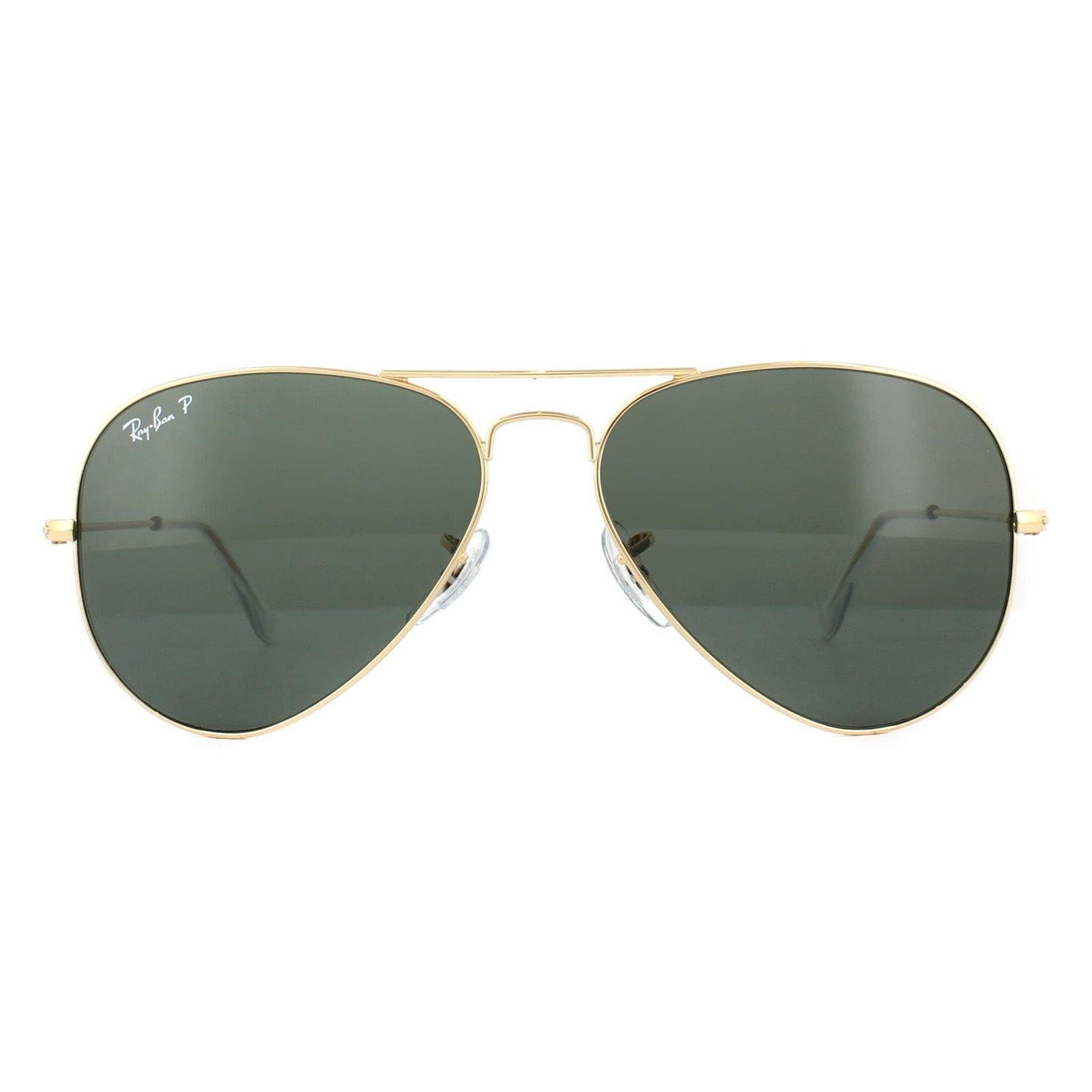 Aviator Gold Green Polarized Sunglasses