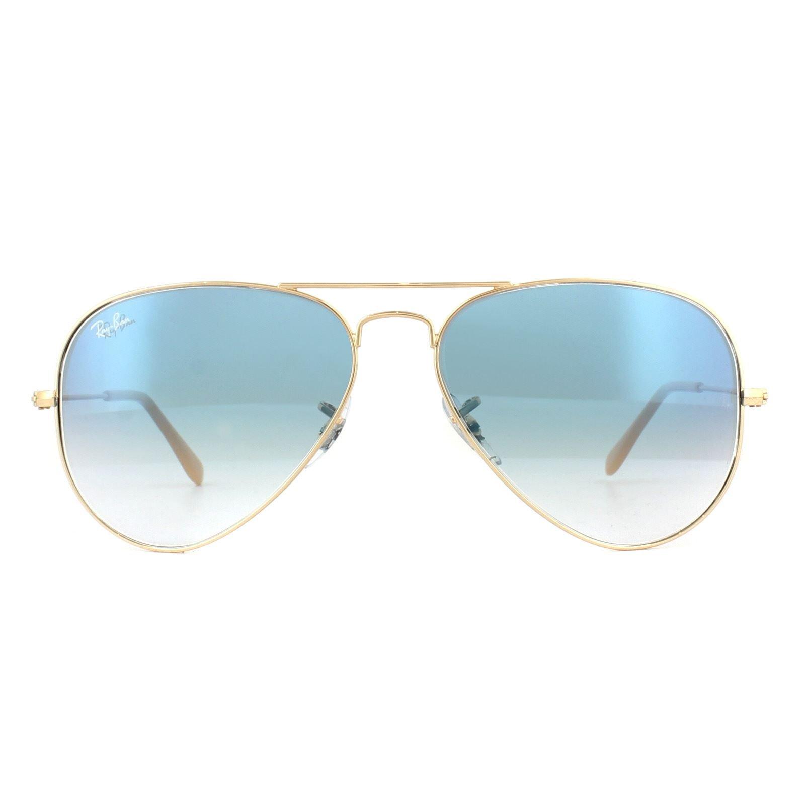 Aviator Gold Gradient Blue Sunglasses