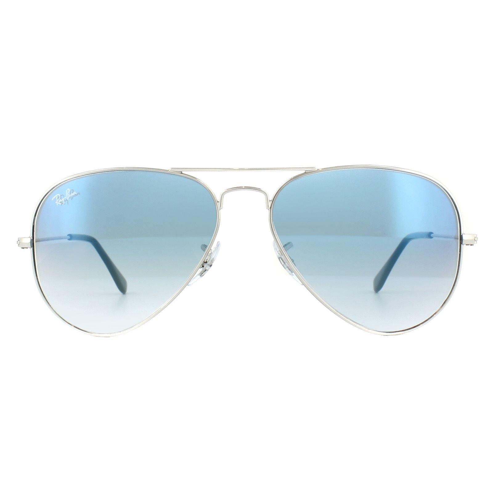 Aviator Silver Gradient Light Blue Aviator 3025 Sunglasses