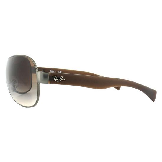 Ray-Ban Shield Gunmetal Metal Matt Brown Gradient Sunglasses 3
