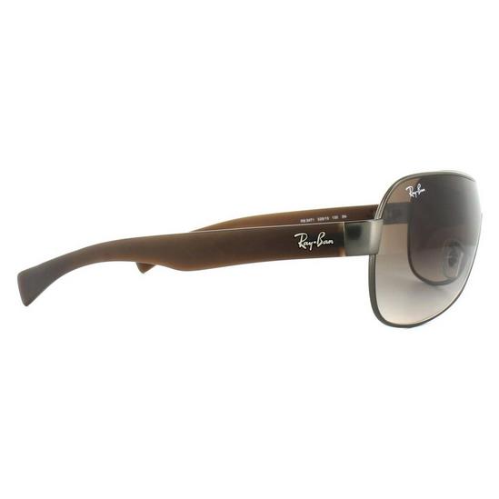 Ray-Ban Shield Gunmetal Metal Matt Brown Gradient Sunglasses 4