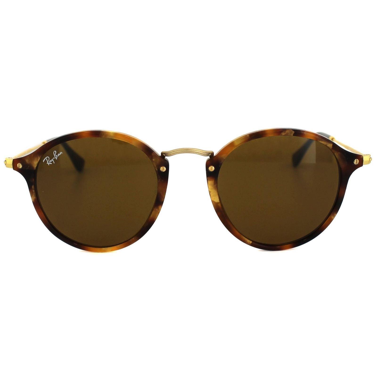 Round Tortoise & Gold Brown Round Fleck 2447 Sunglasses