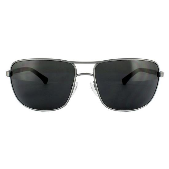 Emporio Armani Aviator Ruthenium Rubber Grey Sunglasses 1