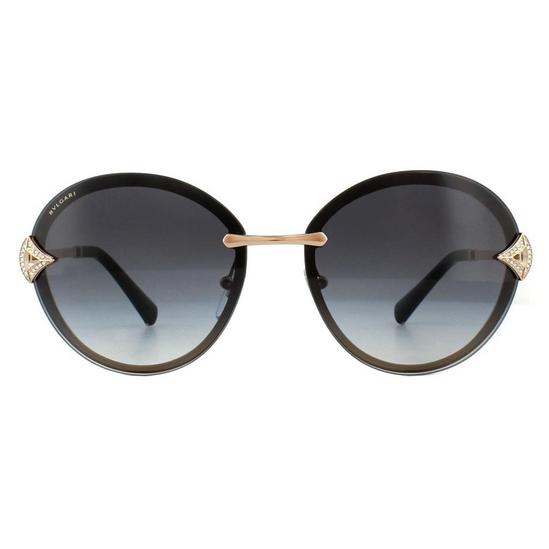 Bvlgari Oval Pink Gold Grey Gradient Sunglasses 1
