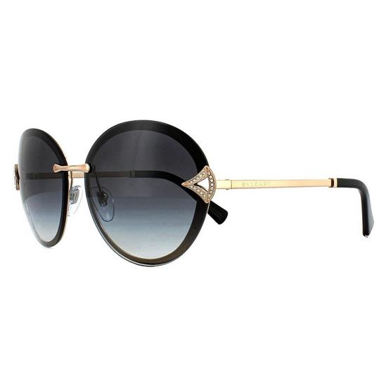 Bvlgari Oval Pink Gold Grey Gradient Sunglasses 2