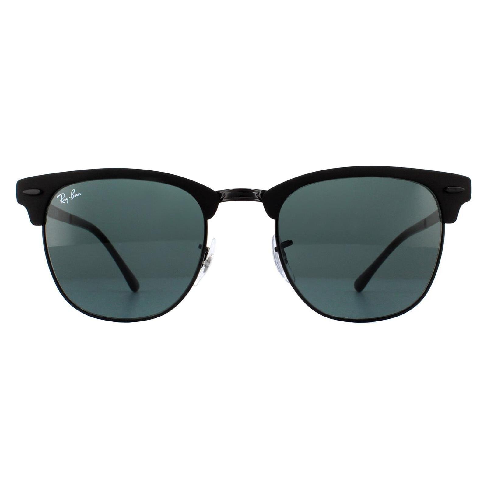 Round Matte Black Grey Clubmaster Metal RB3716 Sunglasses