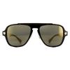 Versace Aviator Dark Havana Dark Grey Mirror Gold Sunglasses thumbnail 1