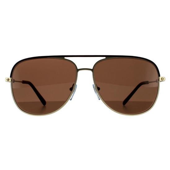 Bvlgari Aviator Brown and Matte Pale Gold Brown Sunglasses 1