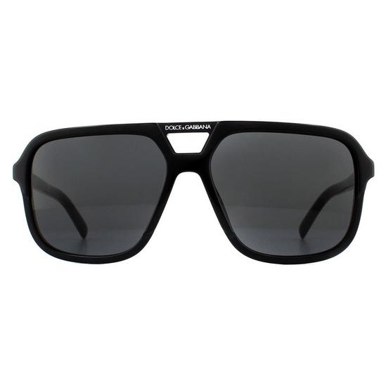 Dolce & Gabbana Aviator Black Dark Grey Sunglasses 1