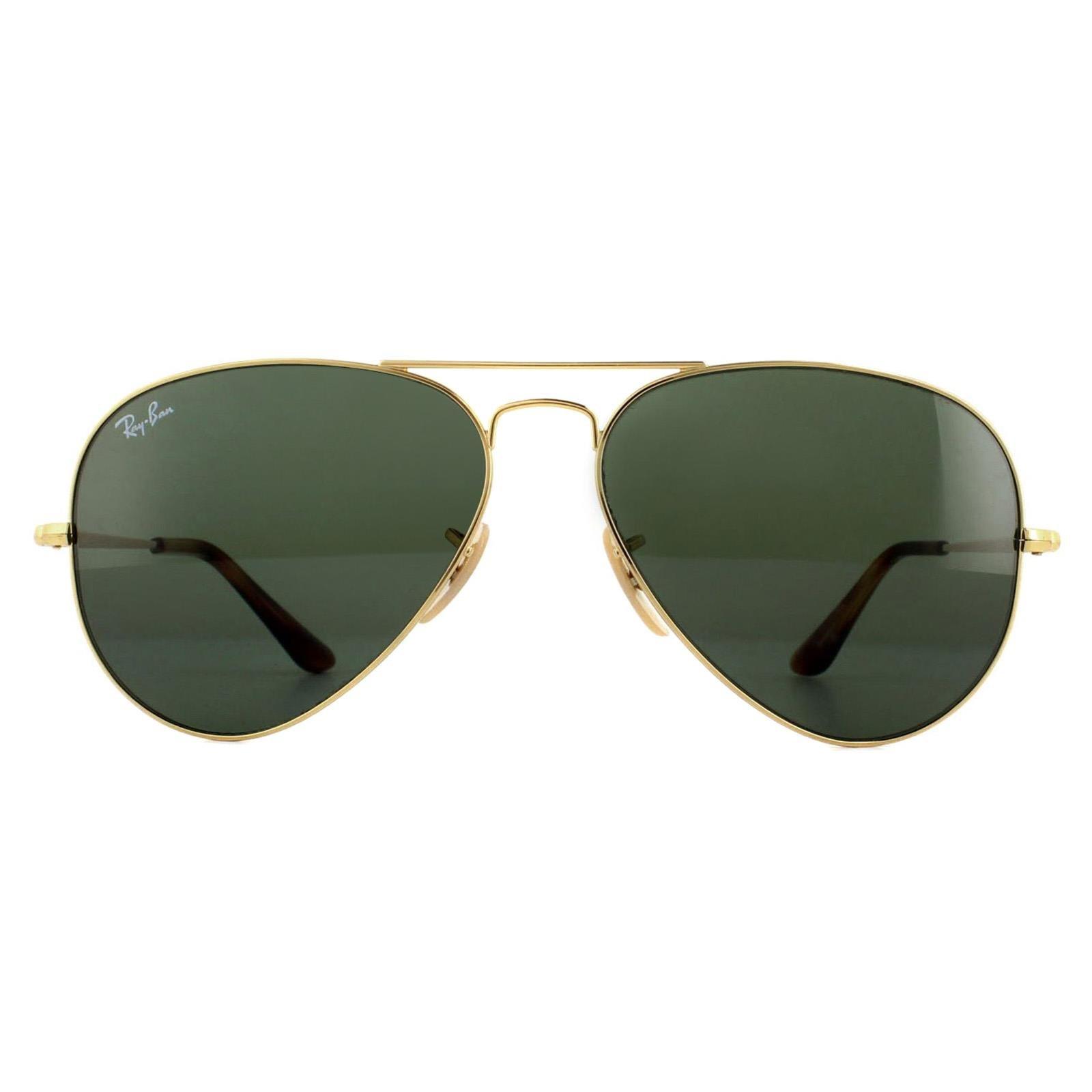 Aviator Gold Green Sunglasses