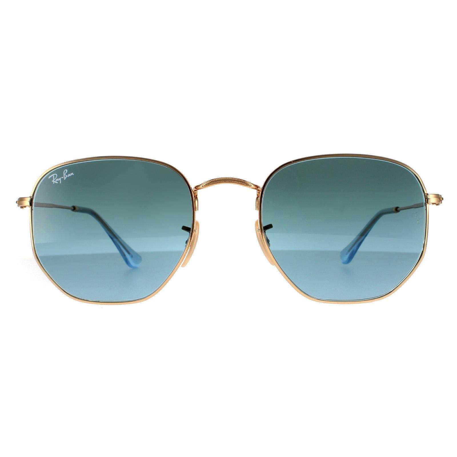 Square Gold Blue Grey Gradient Sunglasses