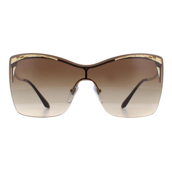 Bvlgari Shield Pale Gold Brown Gradient Sunglasses 1