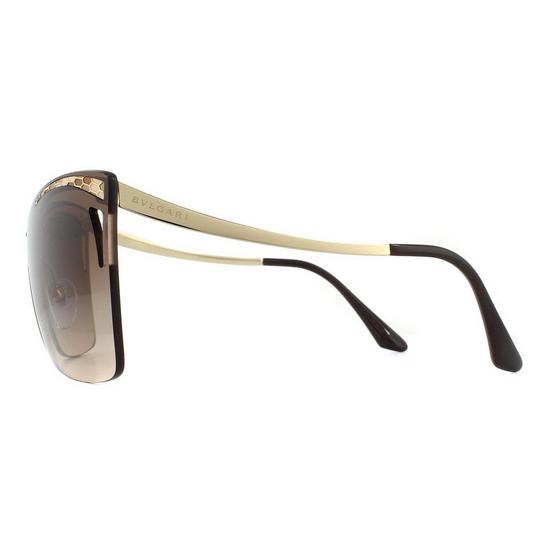 Bvlgari Shield Pale Gold Brown Gradient Sunglasses 3