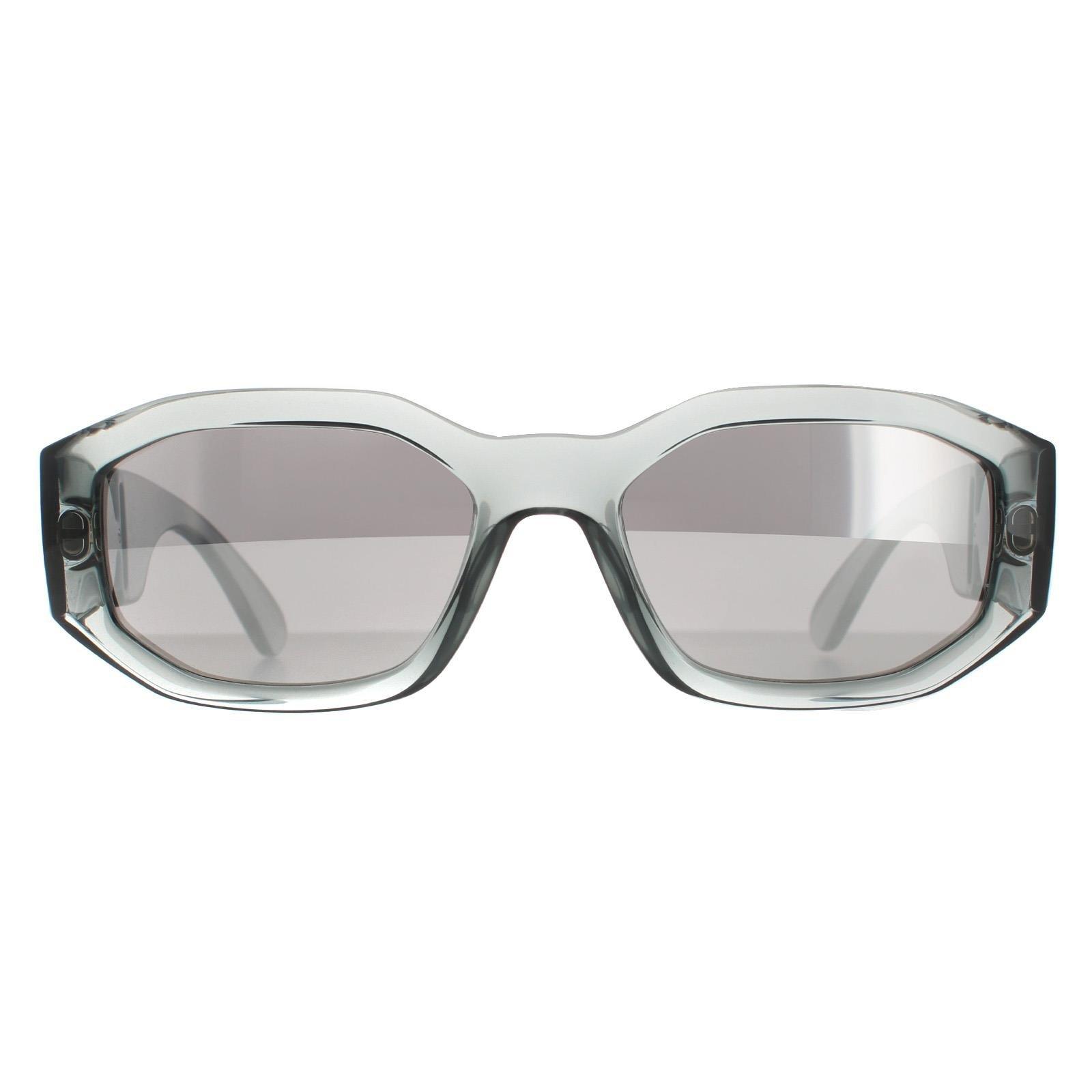 Rectangle Transparent Grey Light Grey Silver Mirror VE4361 Sunglasses