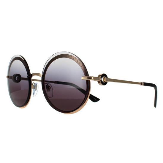 Bvlgari Round Pink Gold Grey Gradient Sunglasses 2