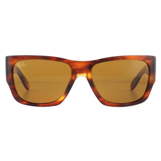Ray-Ban Square Striped Havana Brown B-15 Sunglasses 1