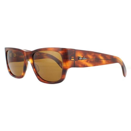 Ray-Ban Square Striped Havana Brown B-15 Sunglasses 2