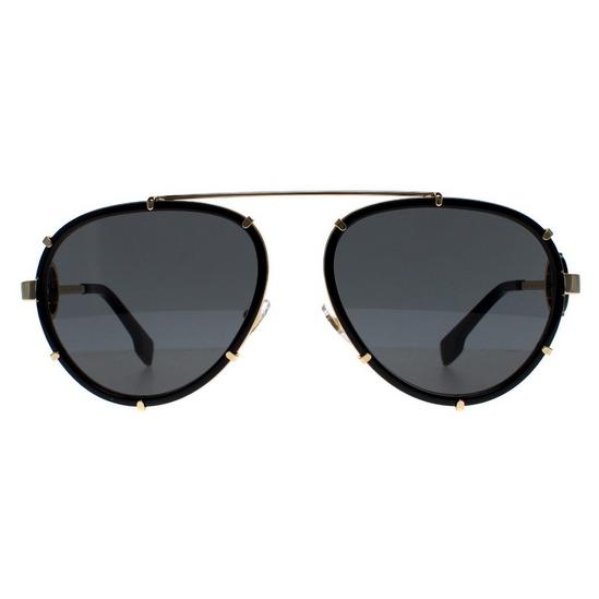 Versace Aviator Black Dark Grey Sunglasses 1