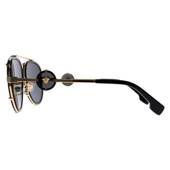 Versace Aviator Black Dark Grey Sunglasses 3