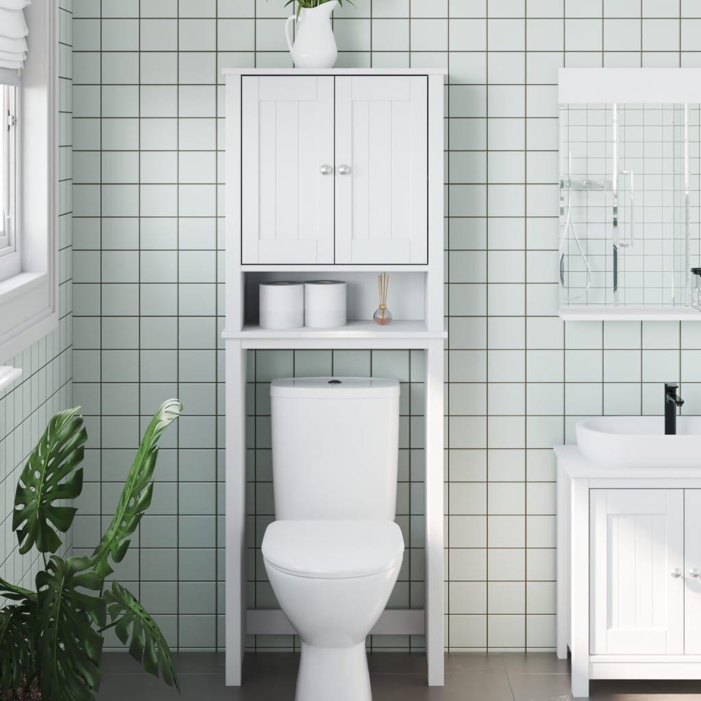 Over-the-Toilet Storage BERG White 60x27x164.5 cm Solid Wood