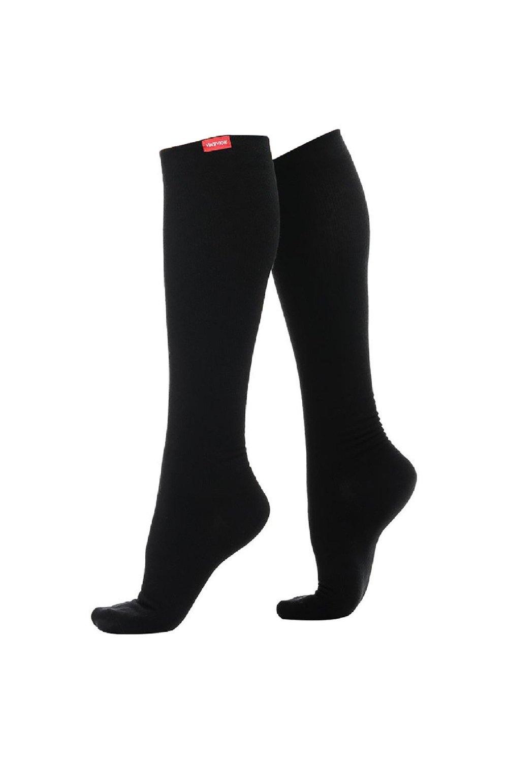 Wide Calf Graduated Compression Socks 15-20 mmhg with Merino Wool