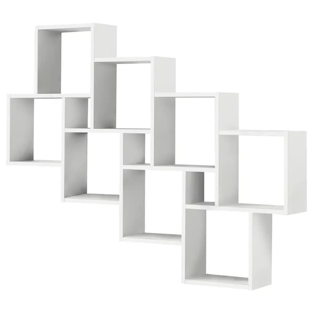 FMD Wall-Mounted Shelf with 11 Compartments  White