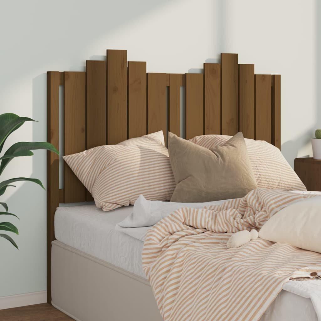 Bed Headboard Honey Brown 126x4x110 cm Solid Wood Pine