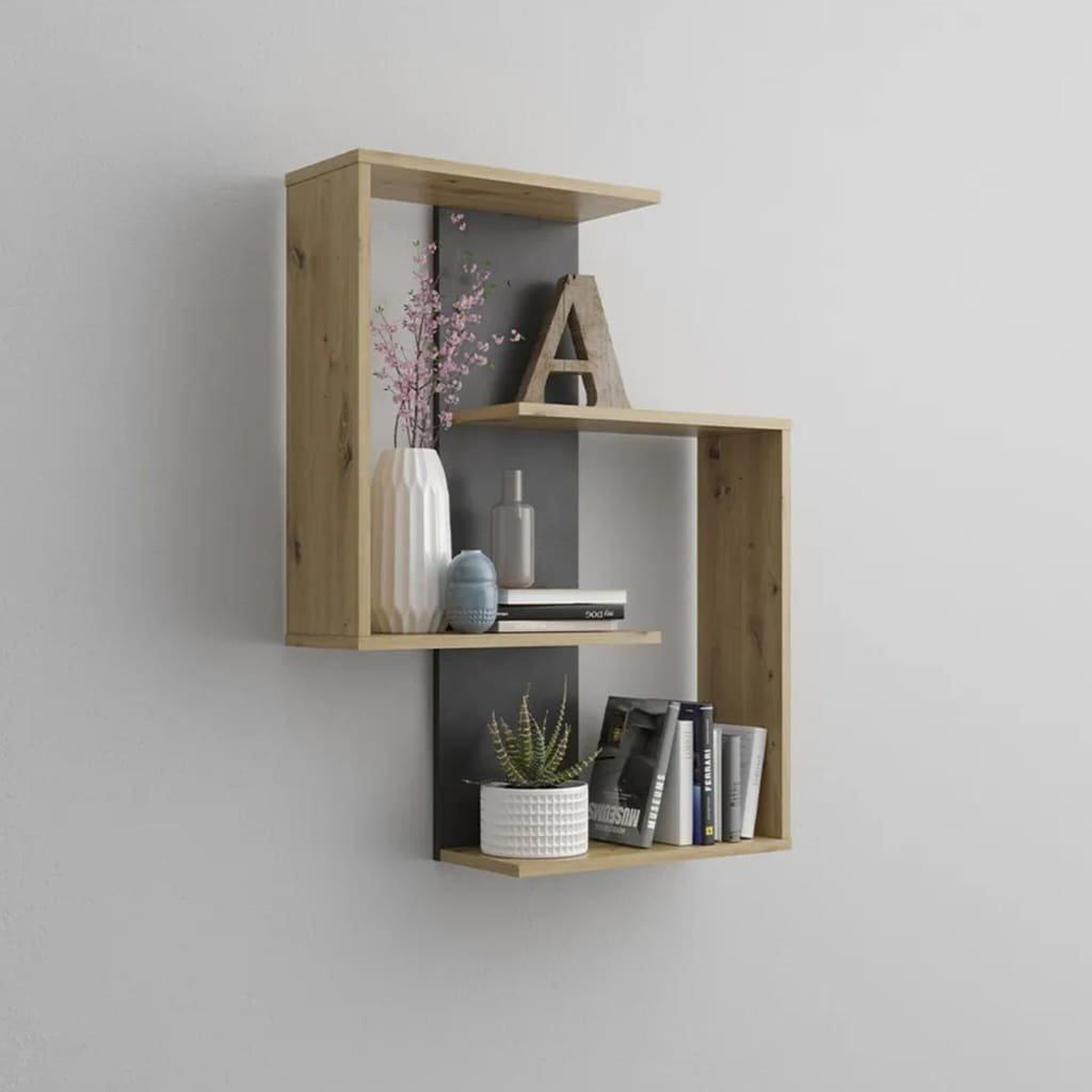 FMD Wall-mounted Reversed Shelf Artisan Oak Matera