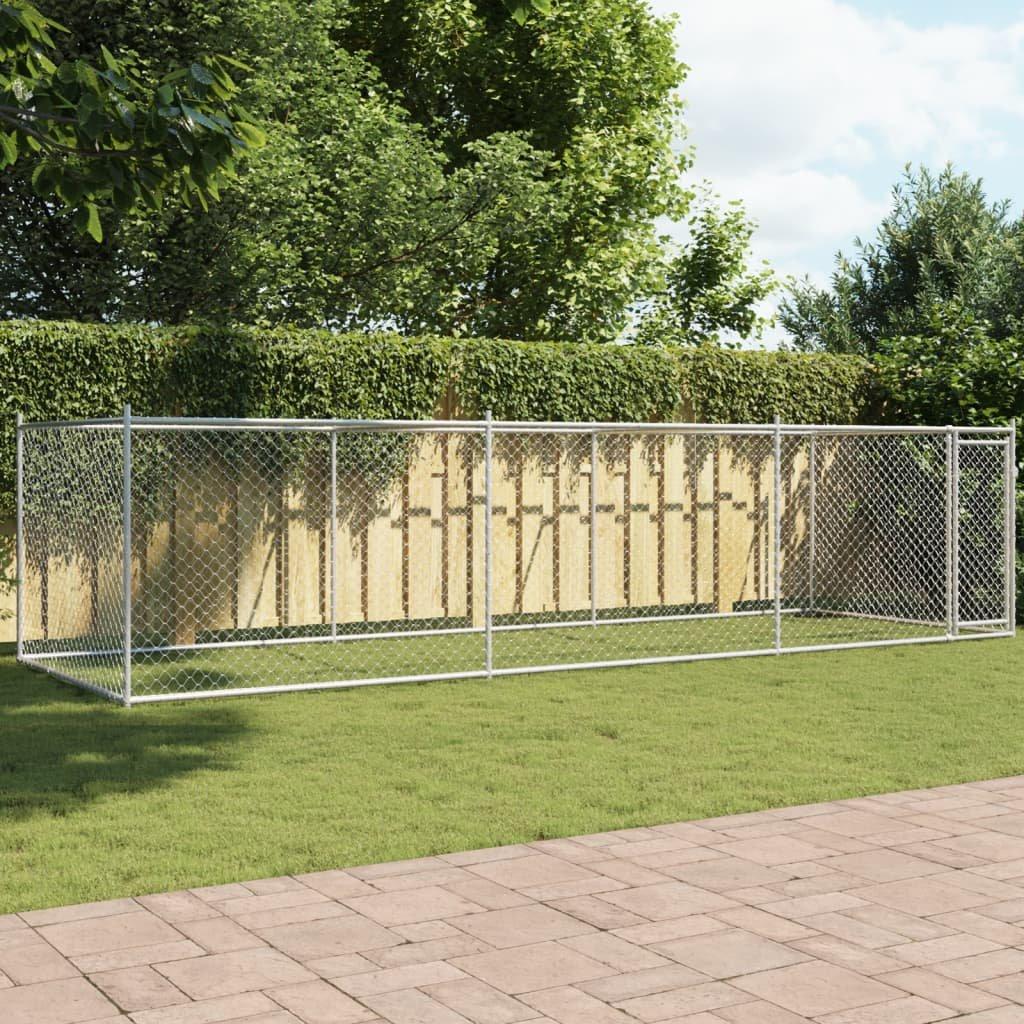 Dog Cage with Door Grey 6x2x1.5 m Galvanised Steel