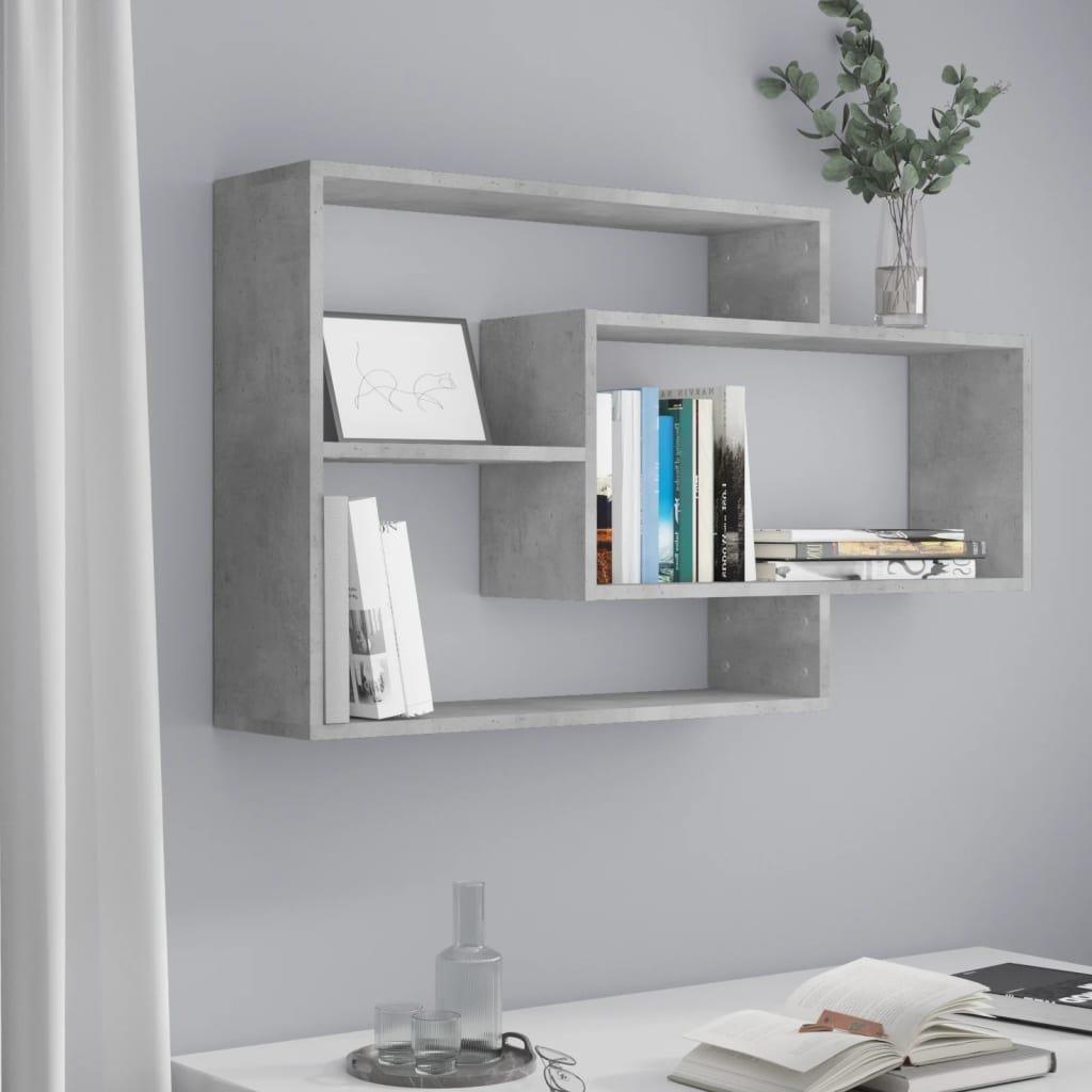 Wall Shelf Concrete Grey 104x20x58.5 cm Engineered Wood