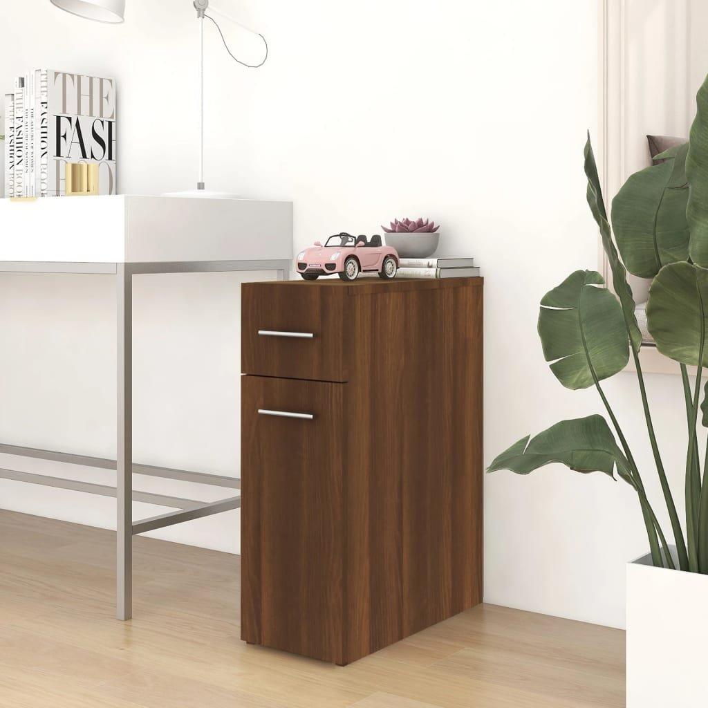 Apothecary Cabinet Brown Oak 20x45.5x60 cm Engineered Wood