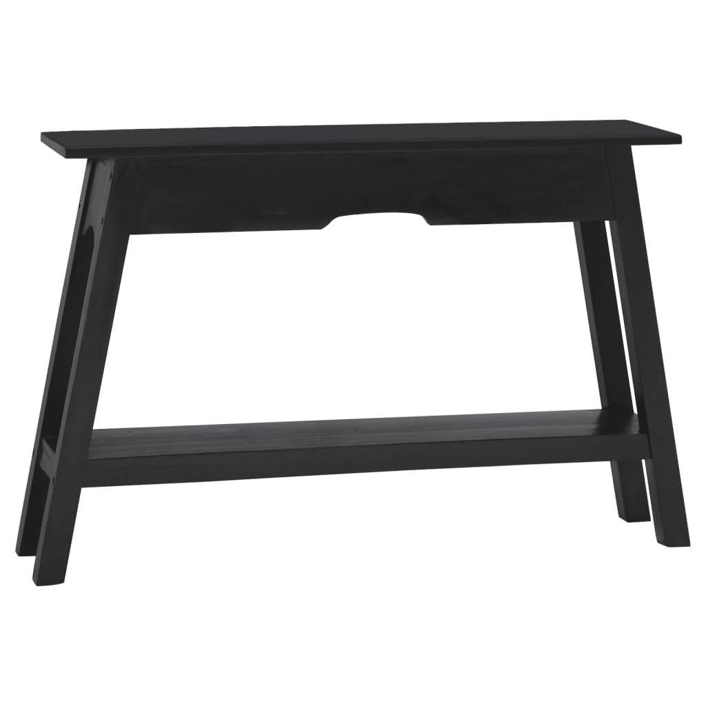 Console Table Black 110x30x75 cm Solid Wood Mahogany