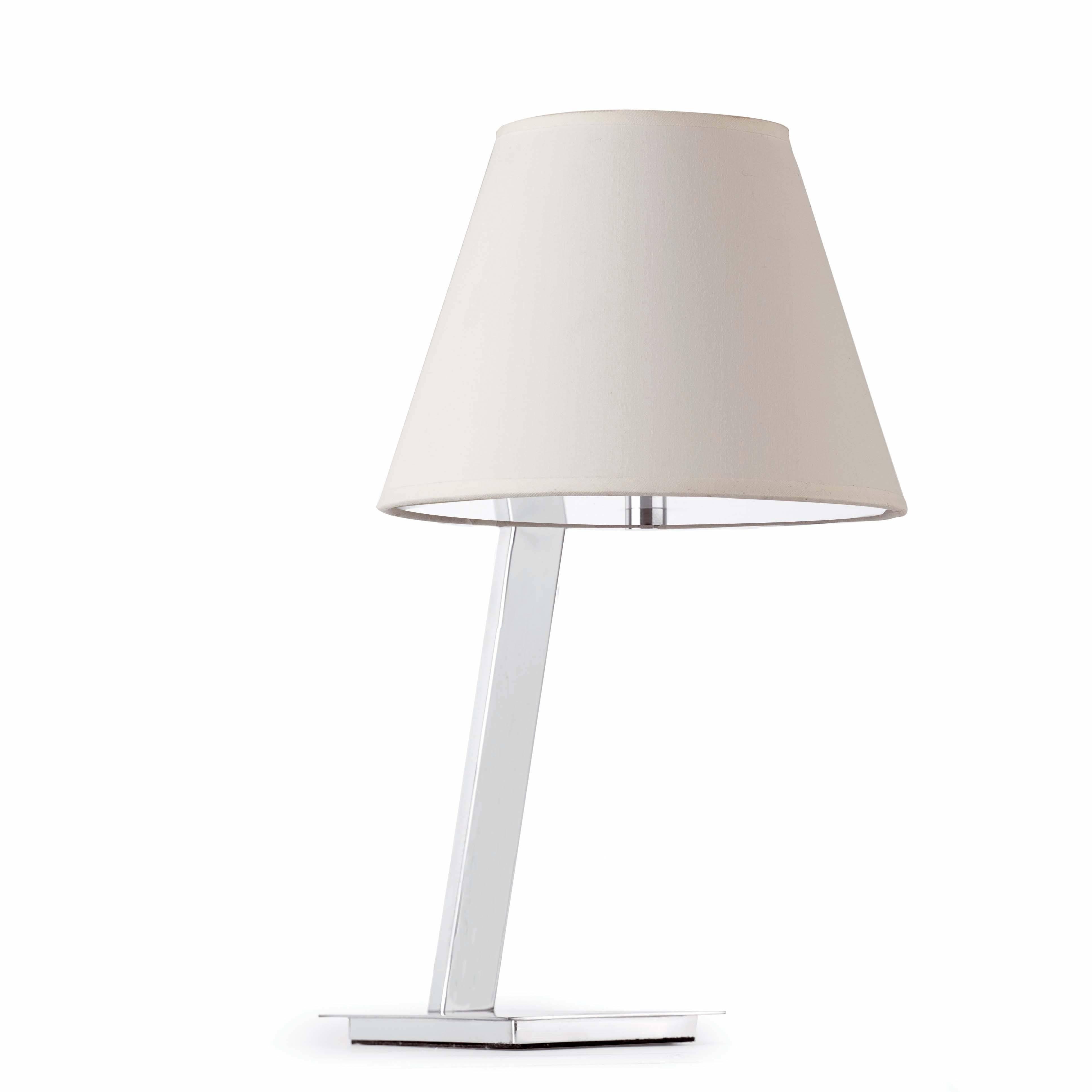 Moma 1 Light Table Lamp Chrome with White Shade E27