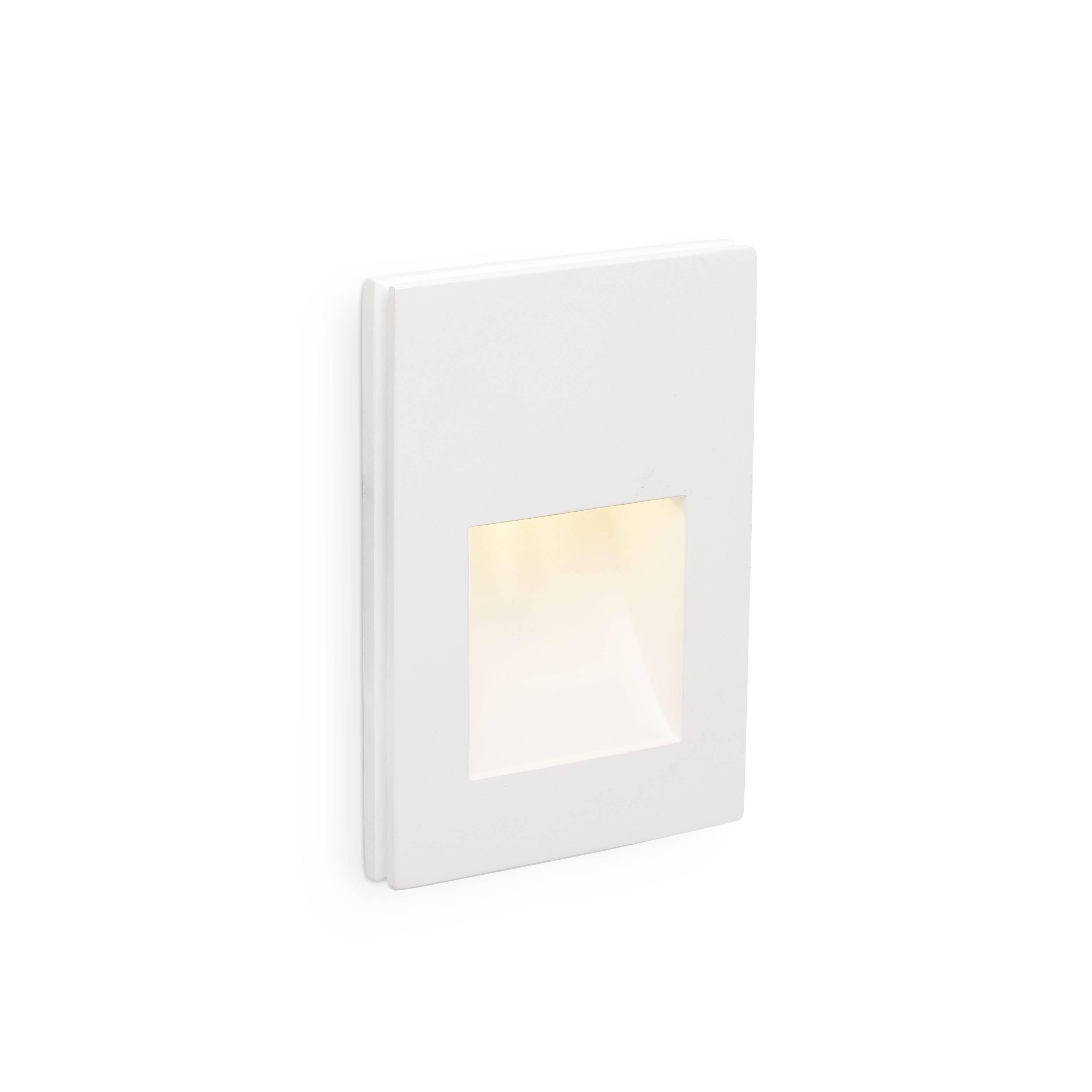 Plas LED 1 Light Indoor Recessed Wall Light White Plaster