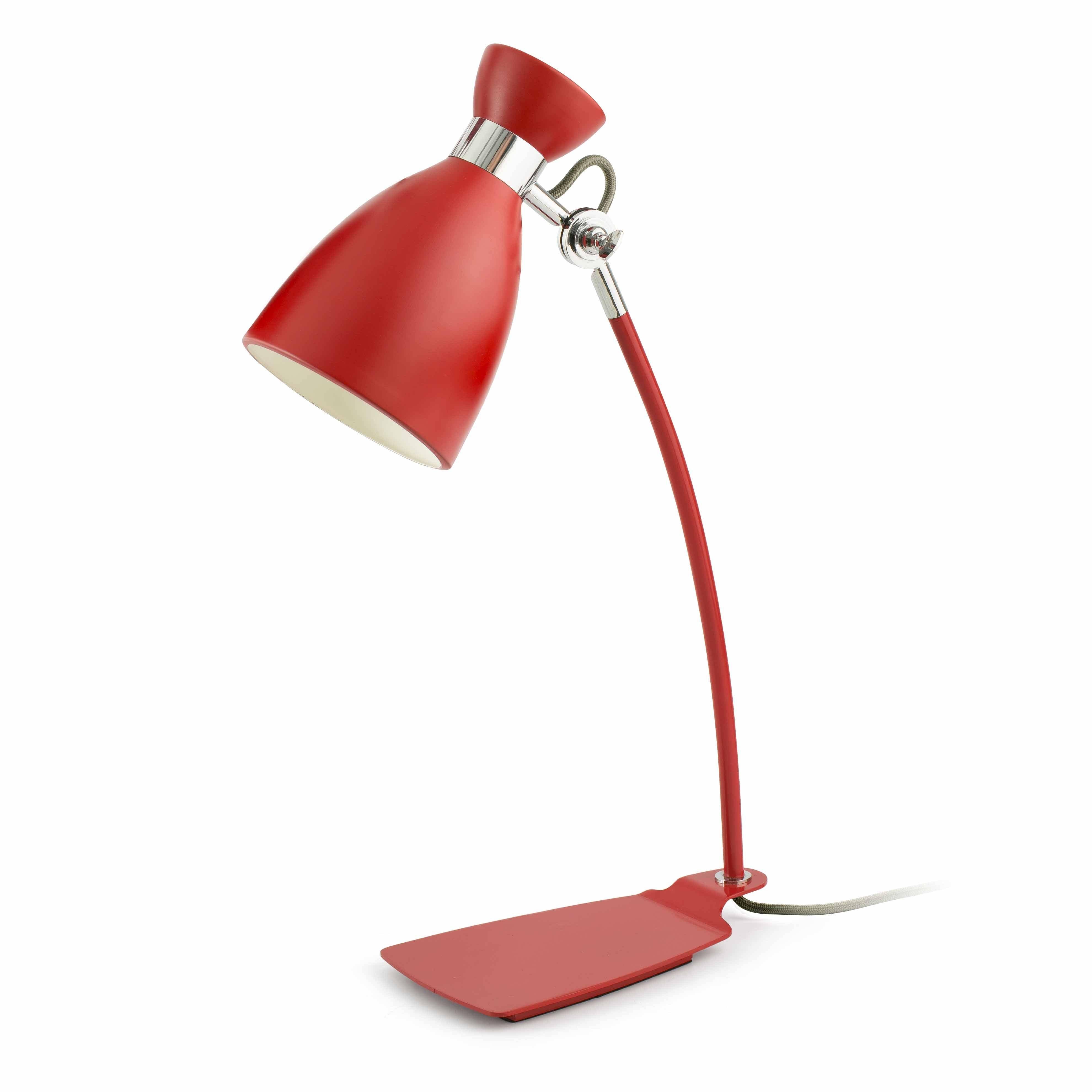Retro Desk Lamp White Red E14