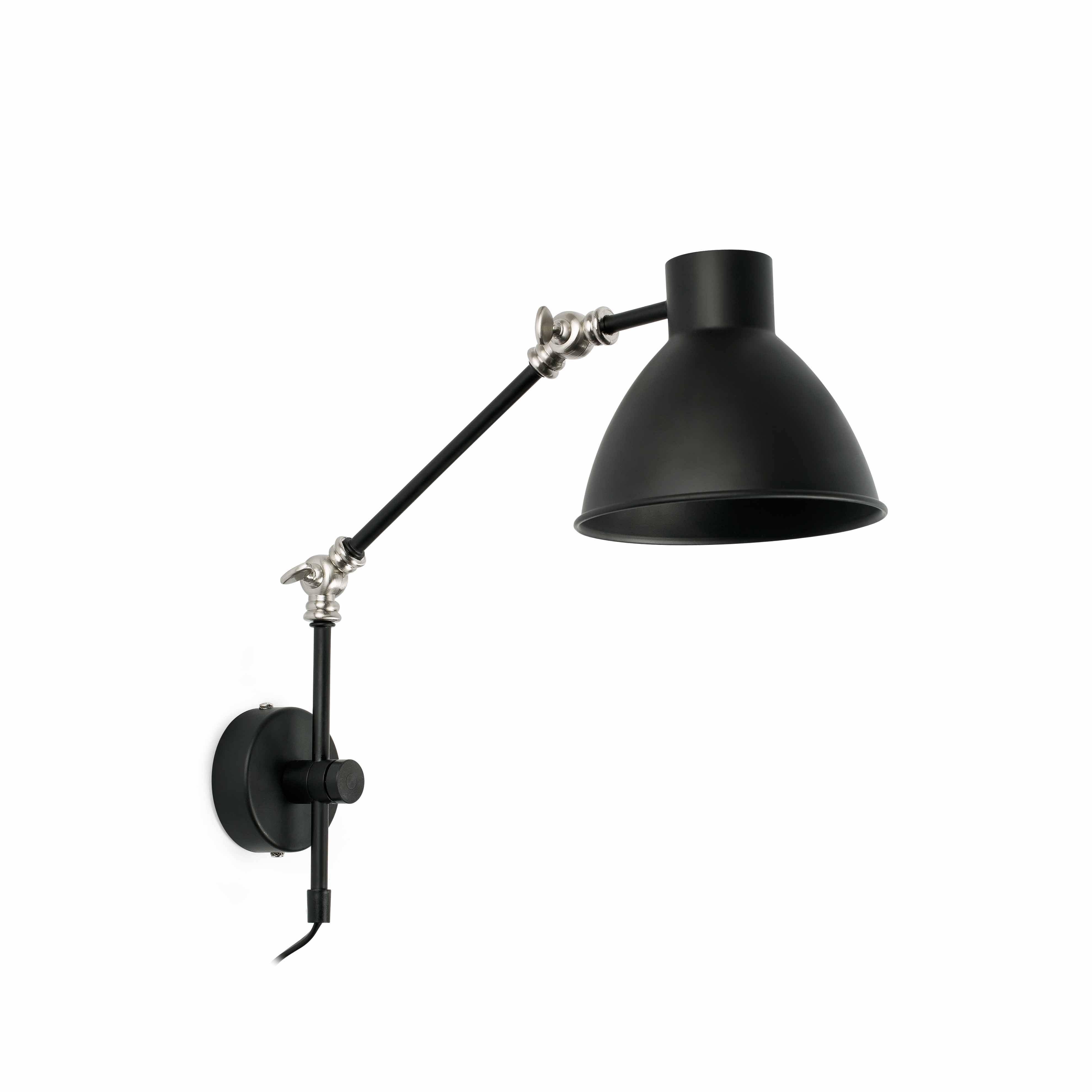 Celia Adjustable 1 Light Indoor Wall Light Black E14