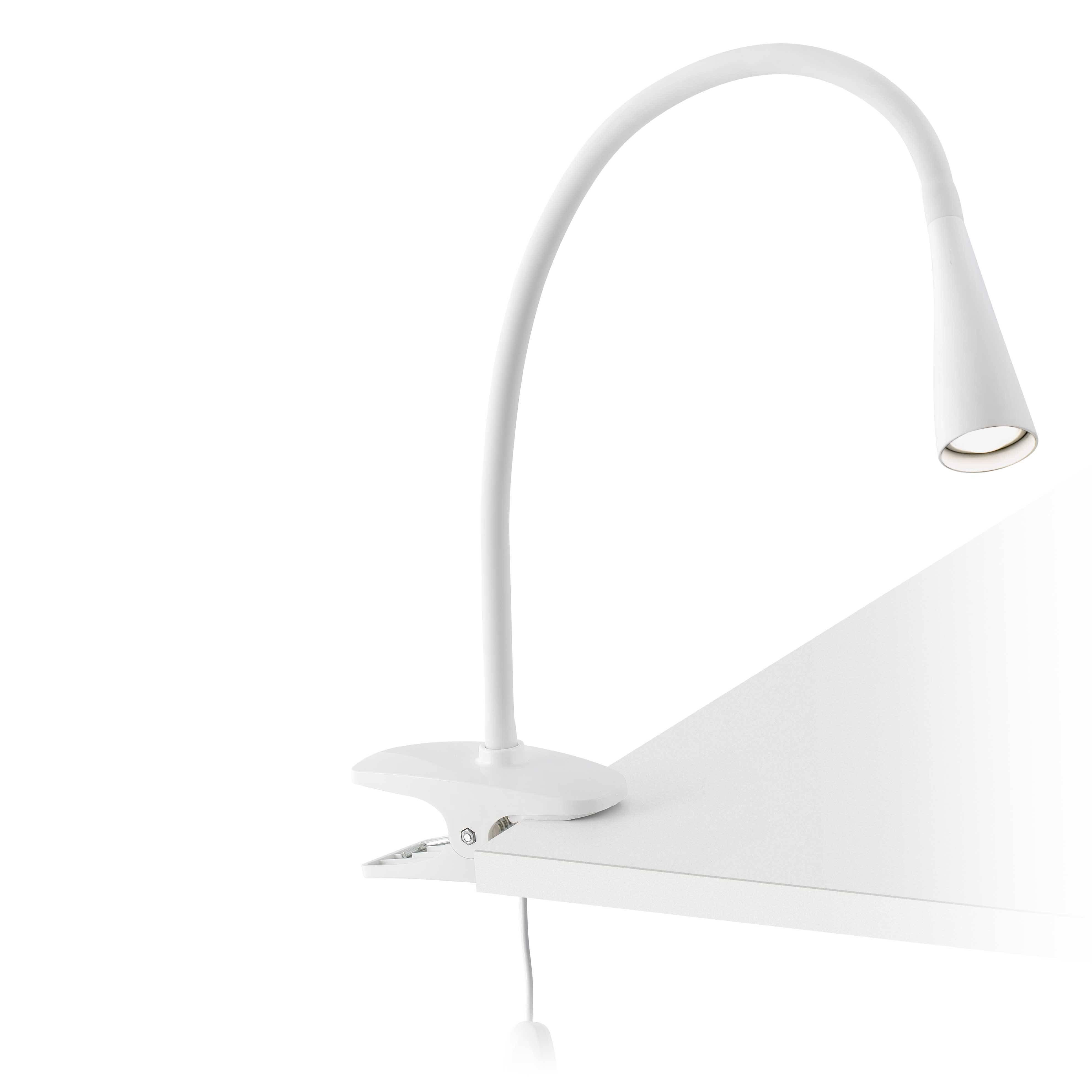 Lena LED Table Clip On Lamp White