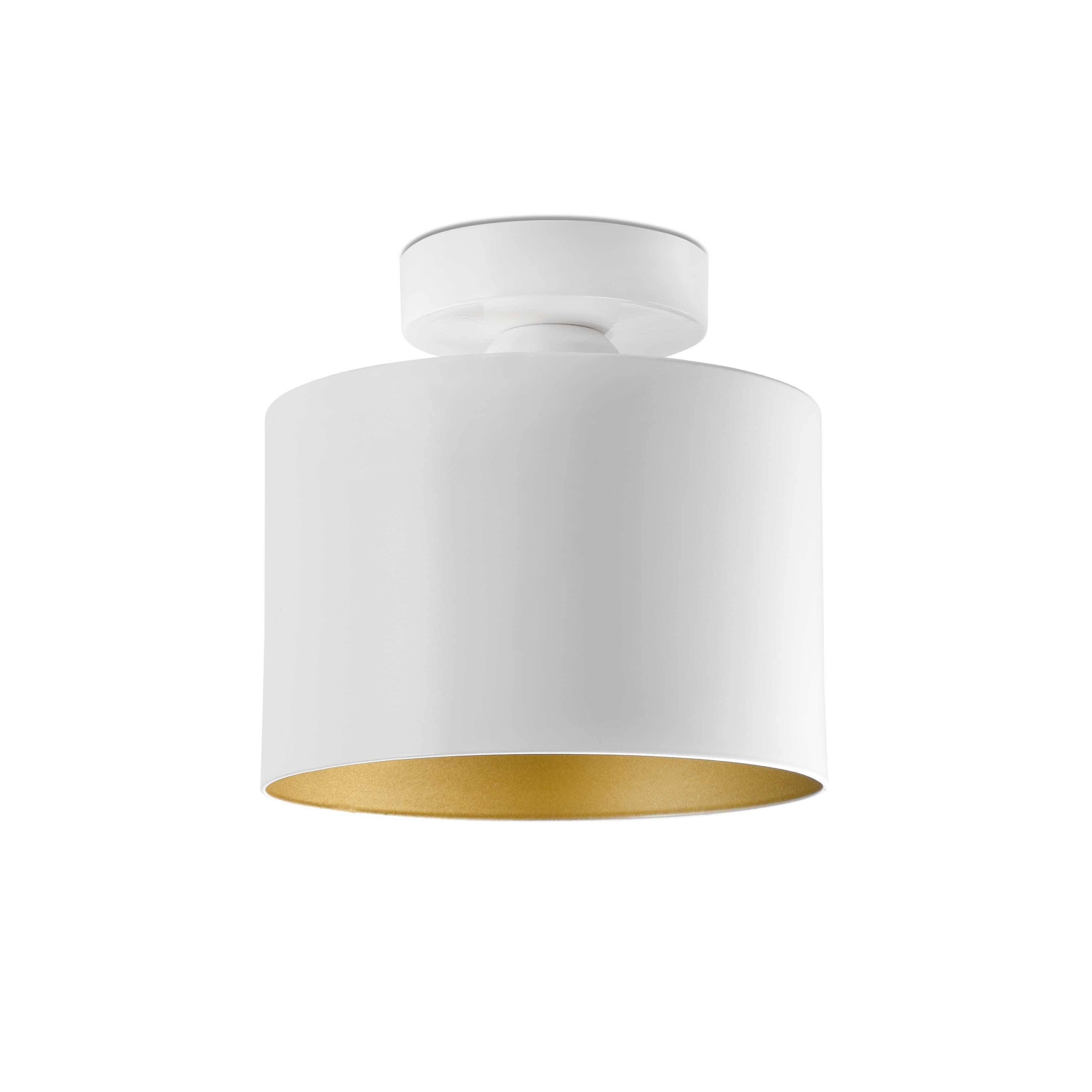 Photos - Floodlight / Street Light FARO Janet 1 Light Semi Flush Ceiling Light White Gold E27 