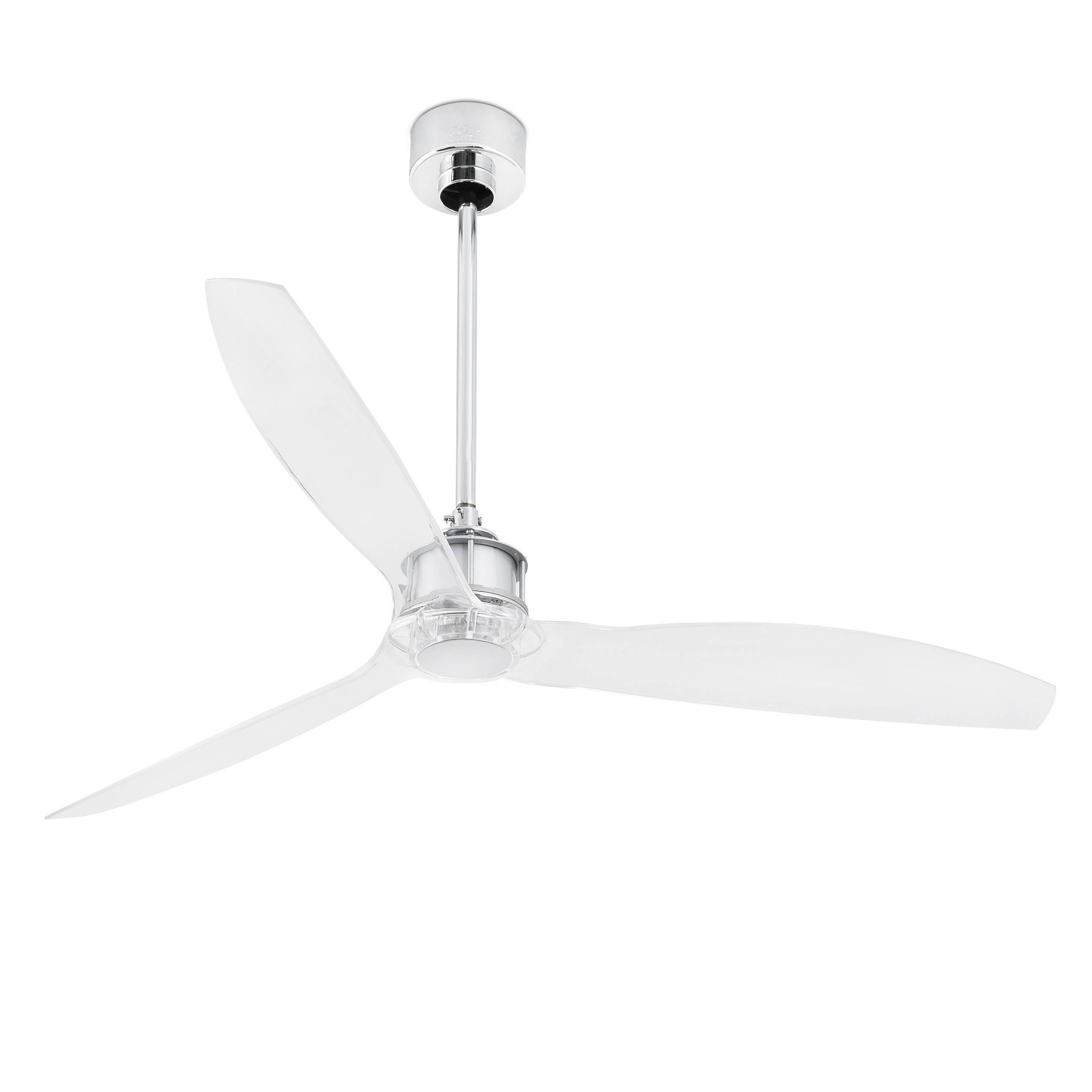 Just Fan Ceiling Fan in Chrome with Remote gray
