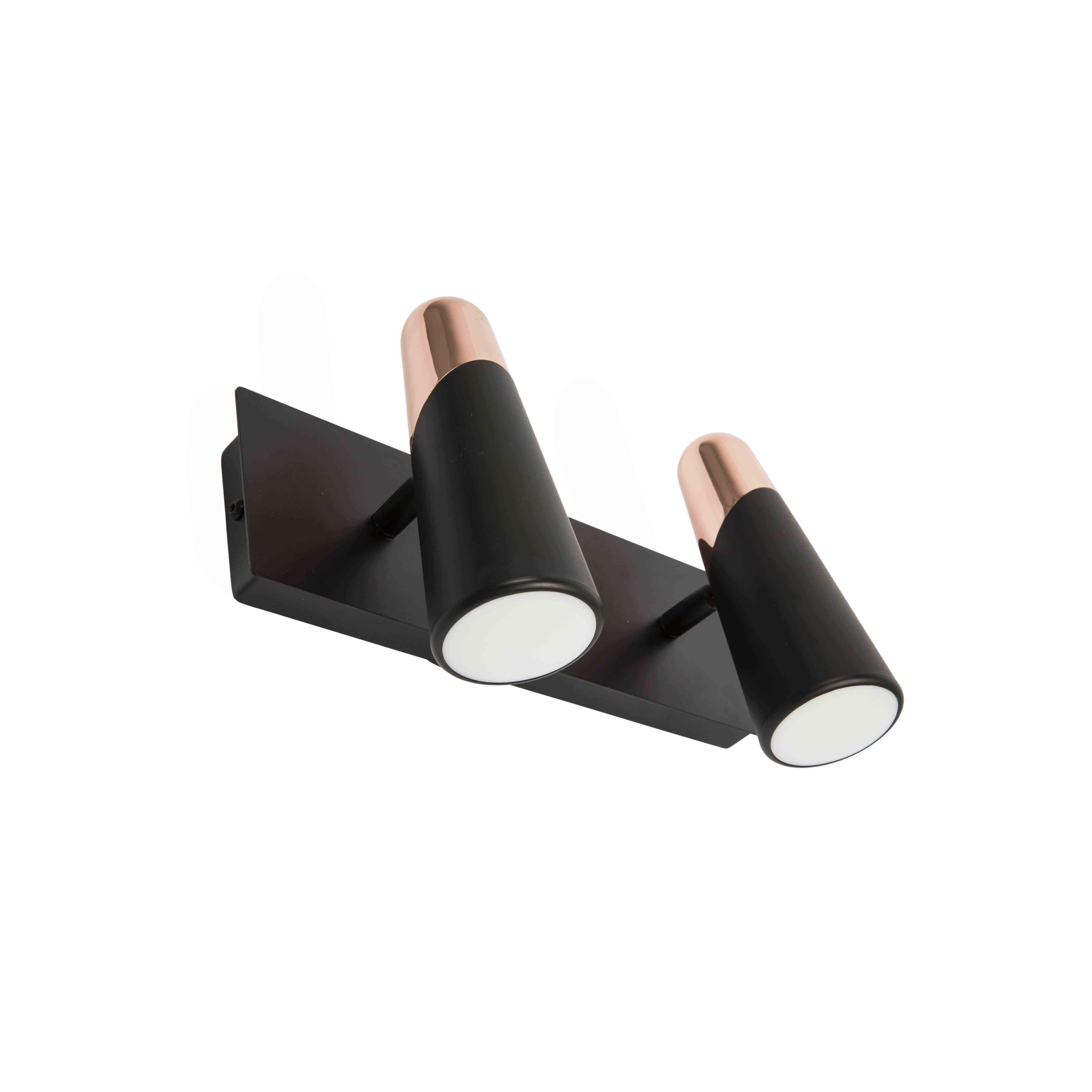 Lao Led Black And Copper Wall Lamp 2 Light