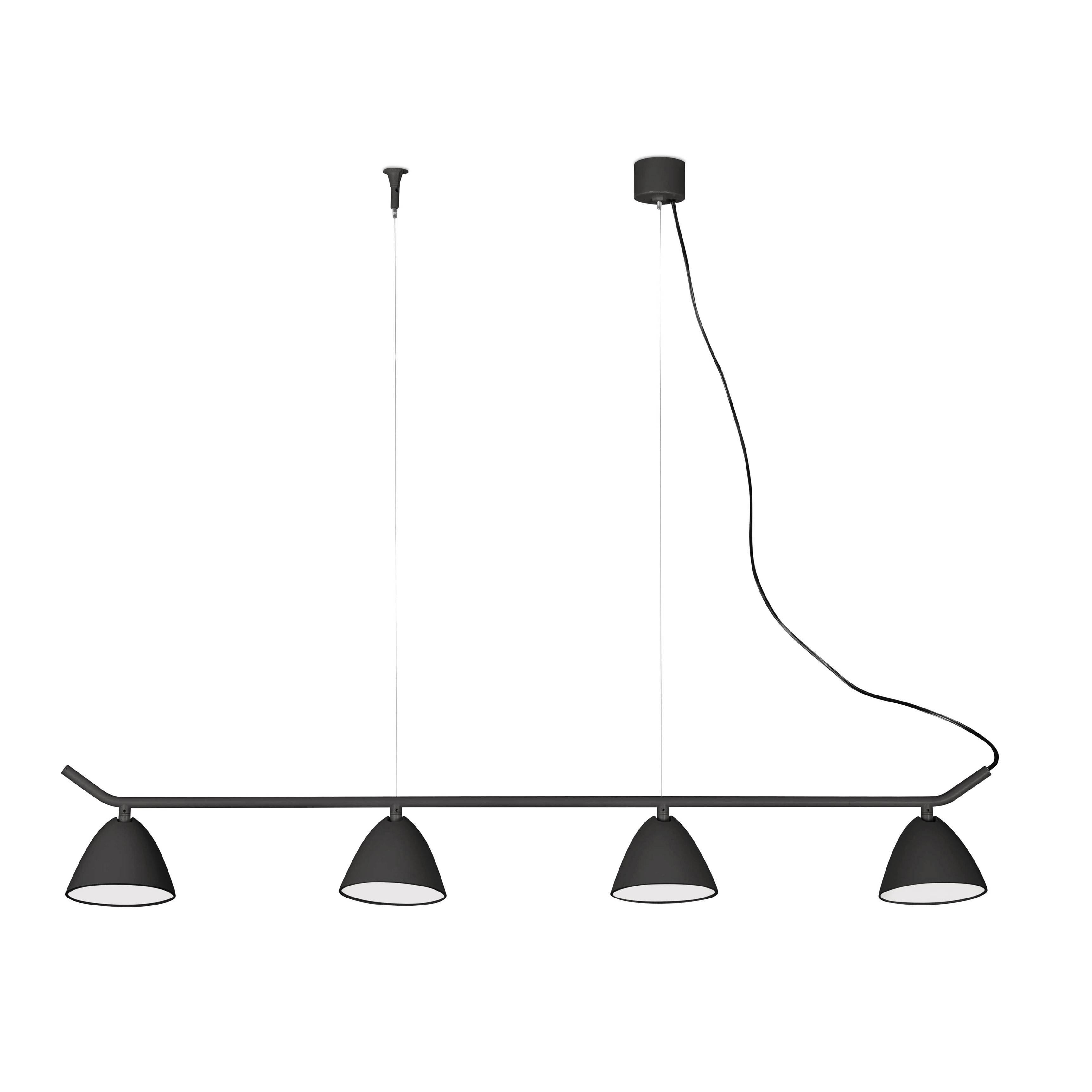 Flash LED 4 Light Adjustable Ceiling Pendant Bar Black