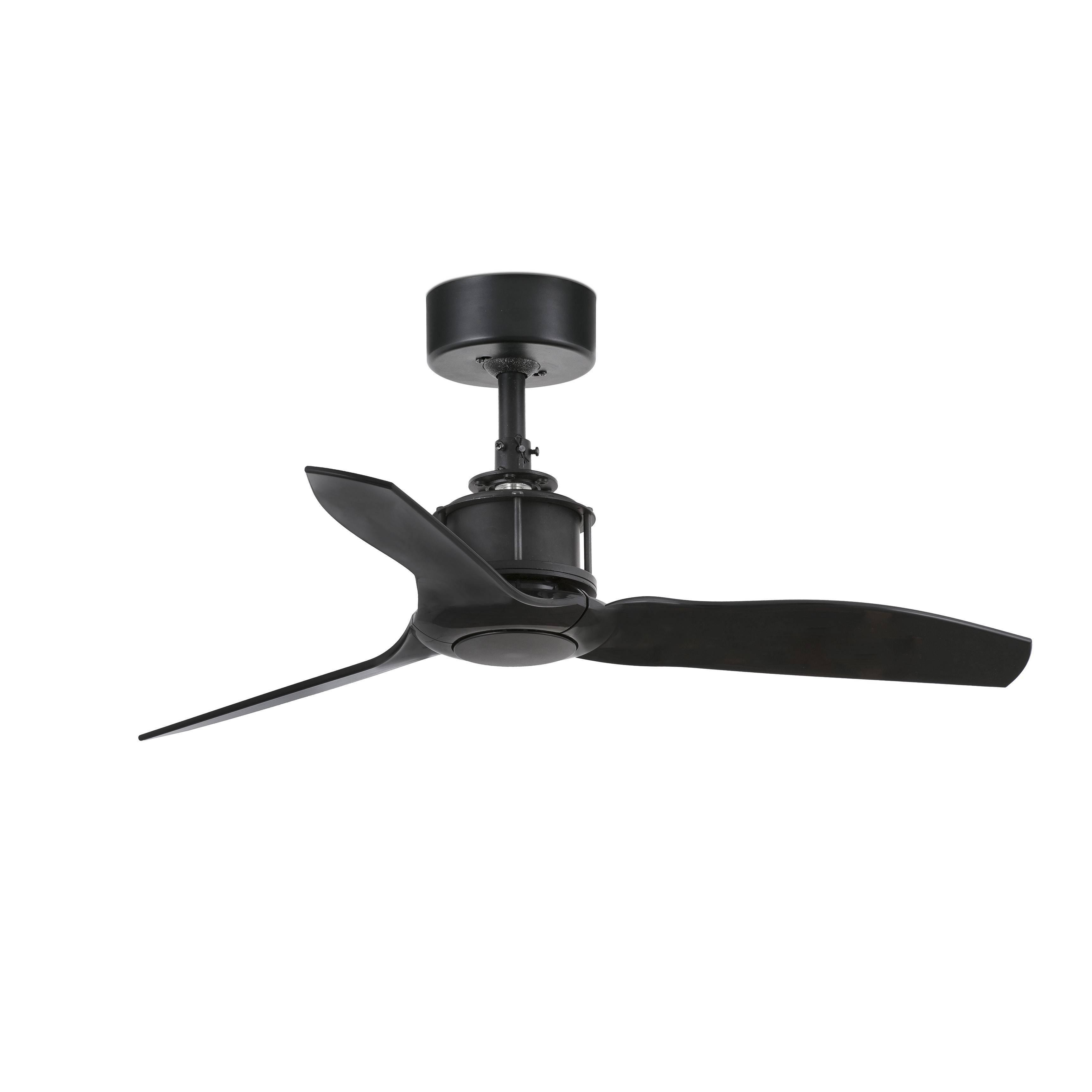 Just Fan Matt black ceiling fan with DC motor 3 Blades 81cm