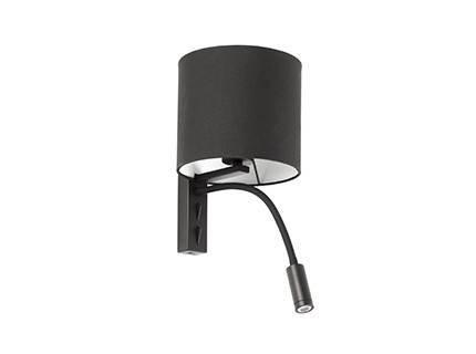 Tira Wall Lamp Black E27 with Reading Light 3W 3000K