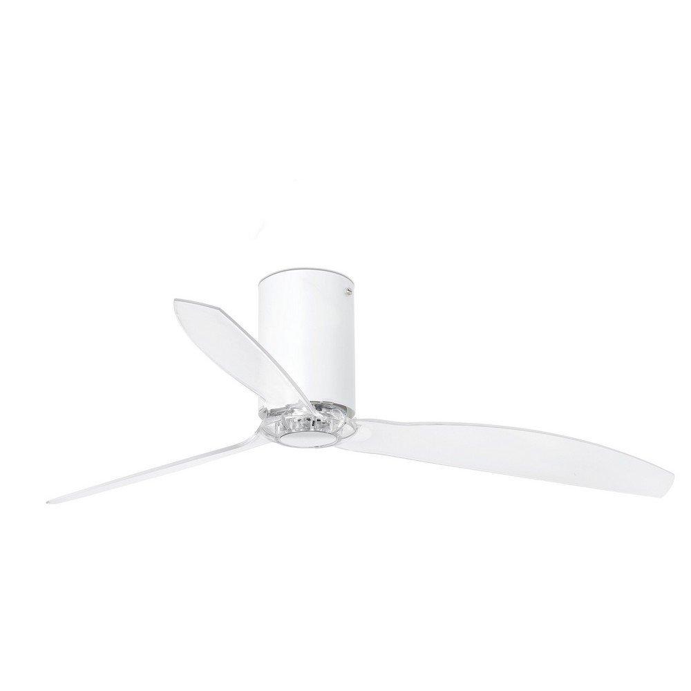 MiniTube Matt White Transparent Ceiling Fan With DC Motor Smart Remote Included