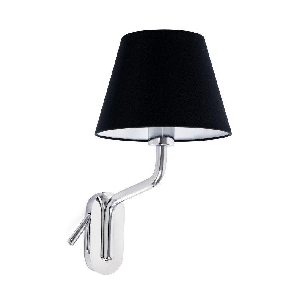 Eterna Right Chrome Black Shade Table Lamp With Reading Light