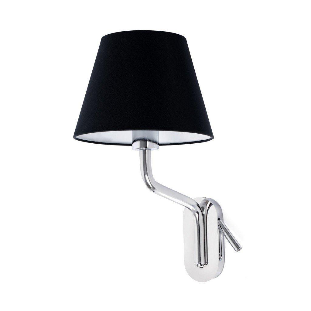 Eterna Left Chrome Black Shade Table Lamp With Reading Light