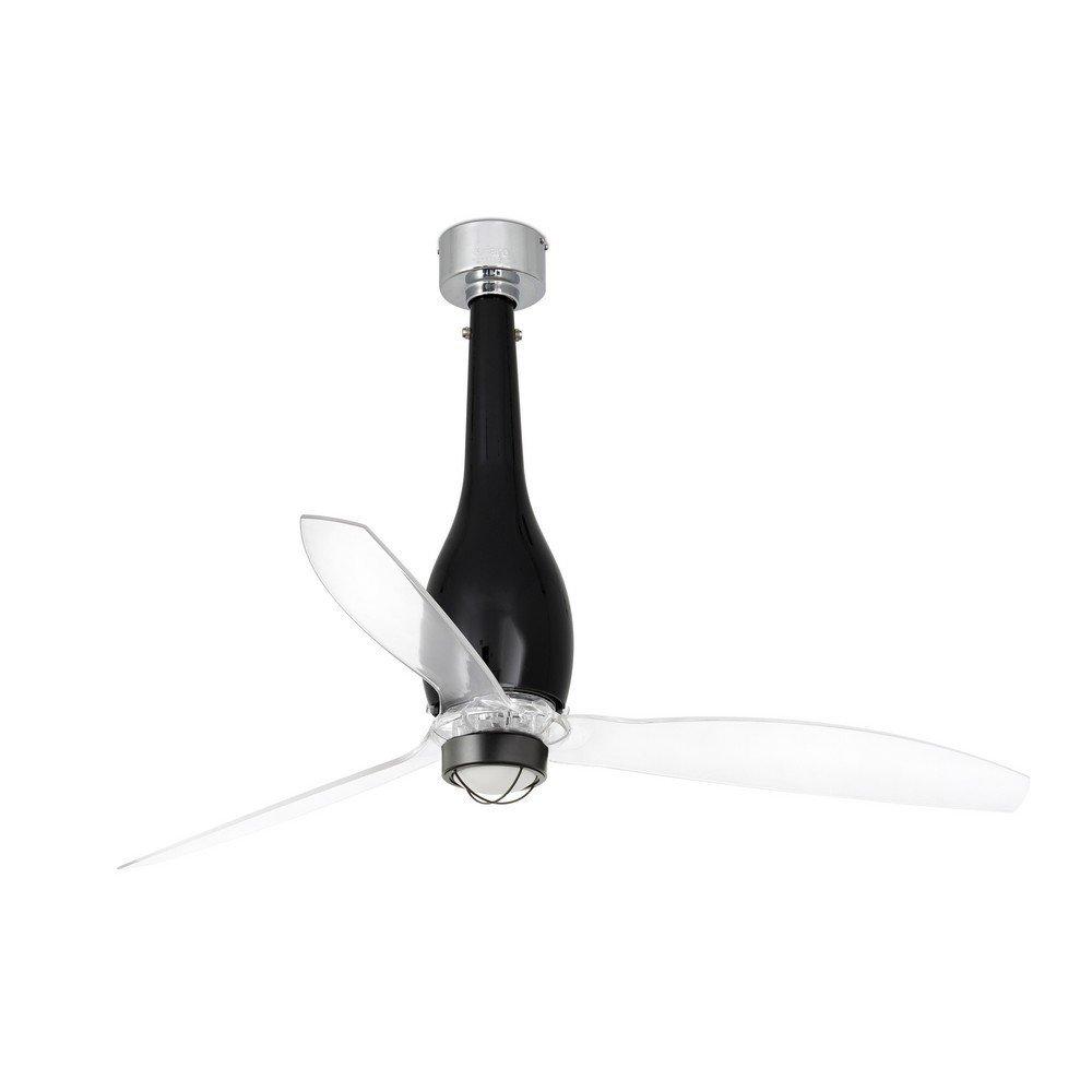 Eterfan LED Shiny Black Transparent Ceiling Fan with DC Motor Smart Remote Included 3000K